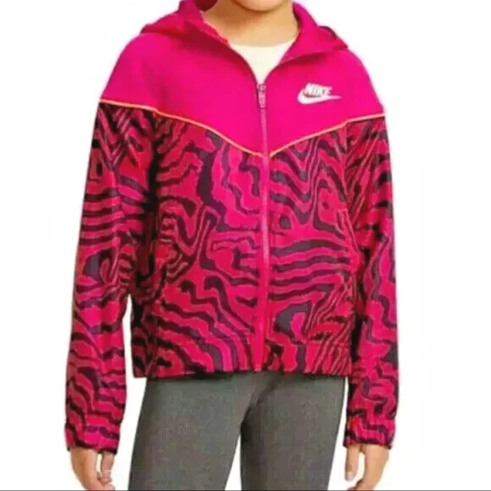 Nike SPORTSWEAR WINDRUNNER LITTLE KIDS' FULL-ZIP JACKET IN FIREBERRY Size M